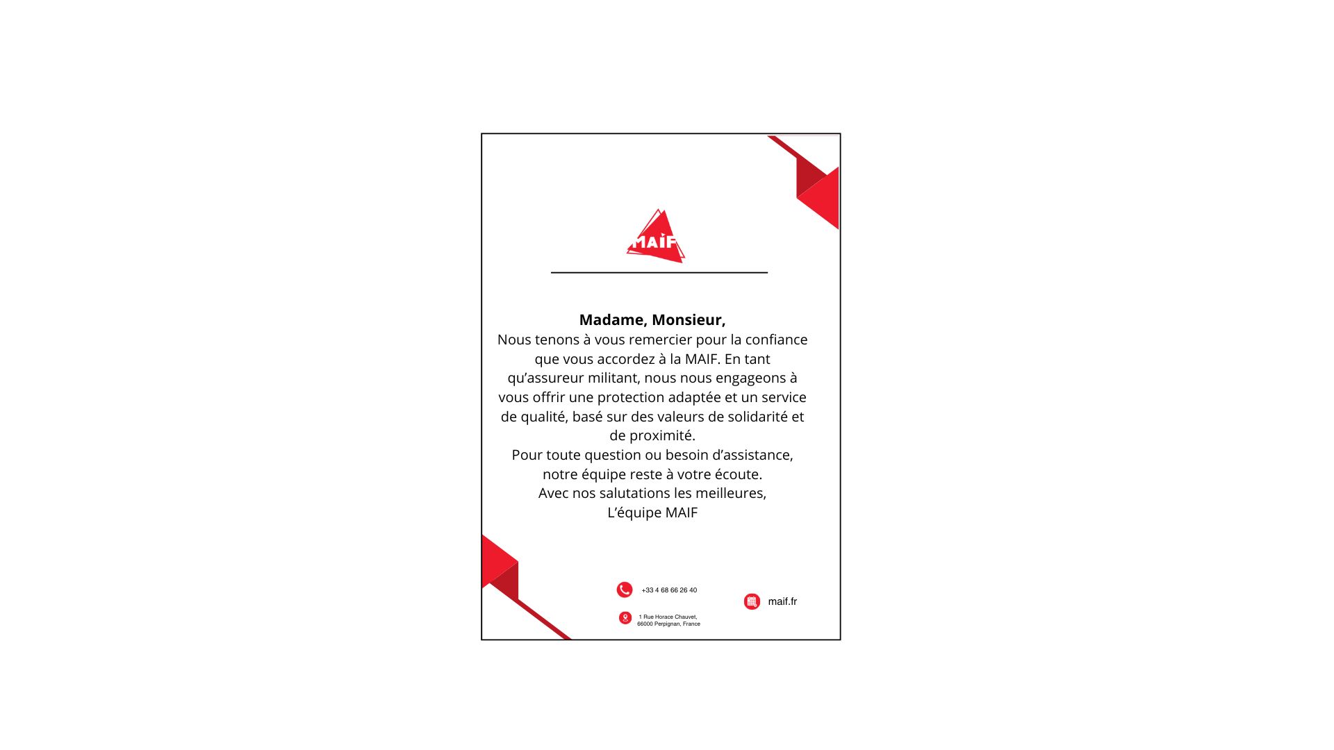 Suite et En-Tête de Lettre